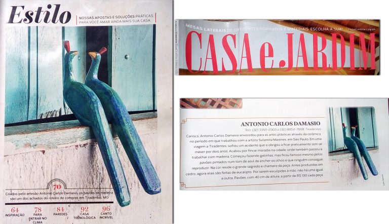 Os pavões de Antônio Damasio foram um dos destaques da edição da revista Casa e Jardim
