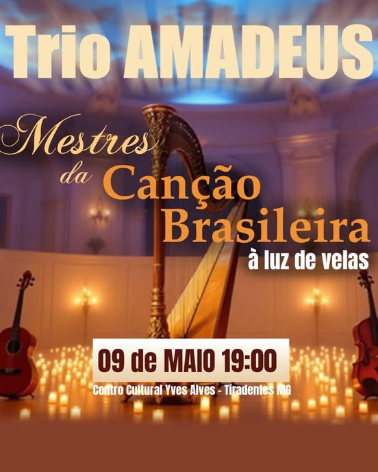 Trio Amadeus se apresenta em Tiradentes, dia 09/05